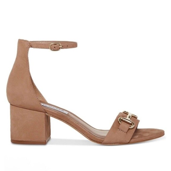 STEVE MADDEN Womens Brown Irenee Toe Block Heel Leather Heeled Sandal Size 9 M - Picture 3 of 6